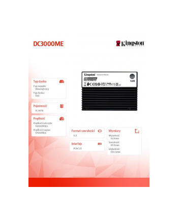 kingston Dysk SSD DC3000ME 15,36TB PCIe 5.0 NVMe U.2