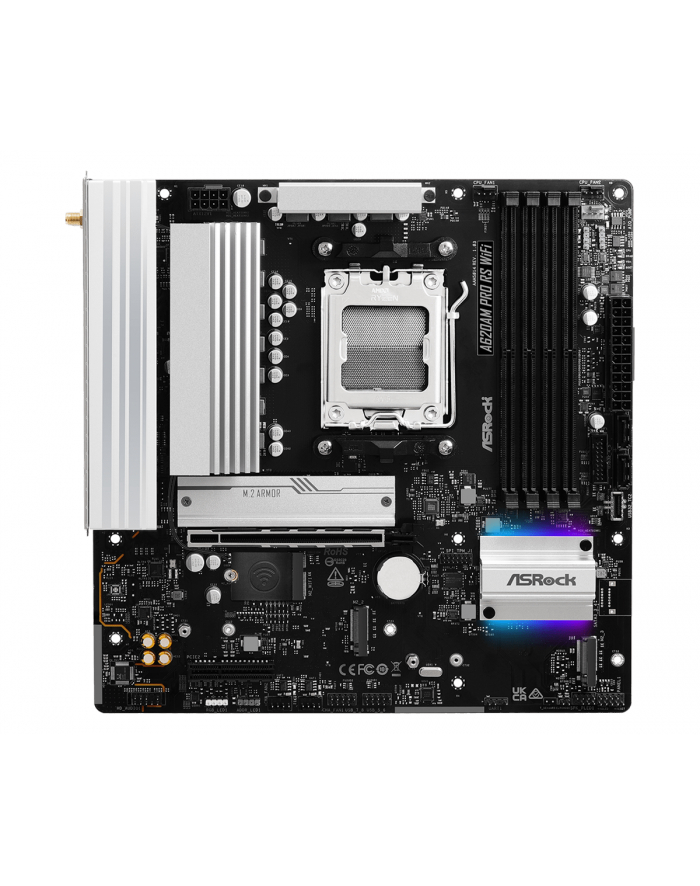 asrock Płyta główna A620AM PRO RS WIFI AM5 4DDR5 HDMI/DP M.2 mATX główny