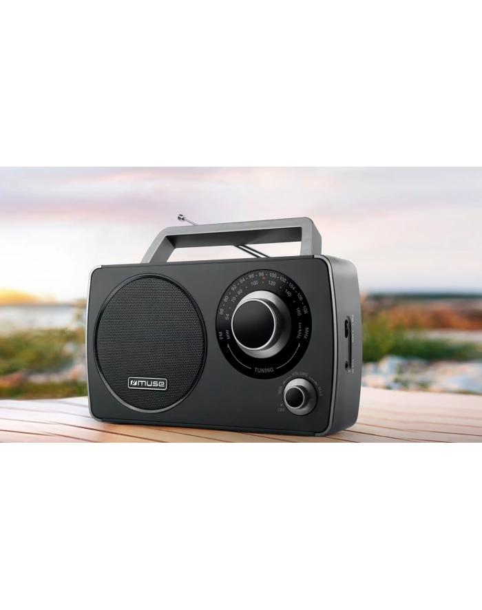 Muse Radio analogowe M-075 R z tunerem Fm/mw i głośnikiem 3'' główny