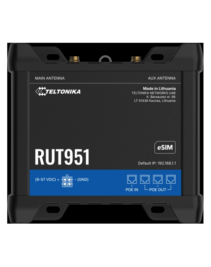 TELTONIKA NETWORKS RUT951 POE+ DUAL SIM eSIM 4G/LTE/3G/2G WiFi Router główny