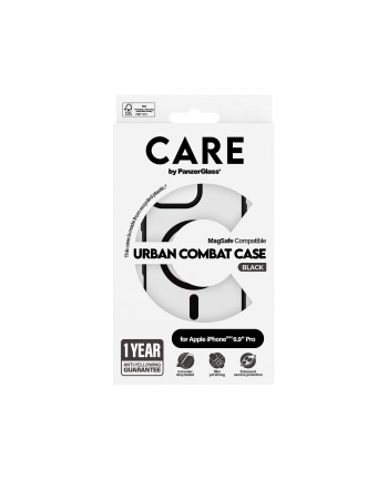 CARE by PanzerGlass Case Transp Black Frame MagSafe iP 16 Pro M