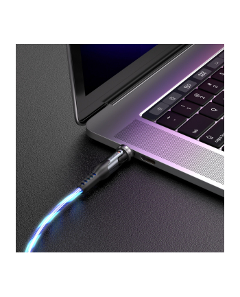 STATIK PowerPivot Pro czerwonyating 2-in-1 USB-C Cable Blue Glow 2m nr 1