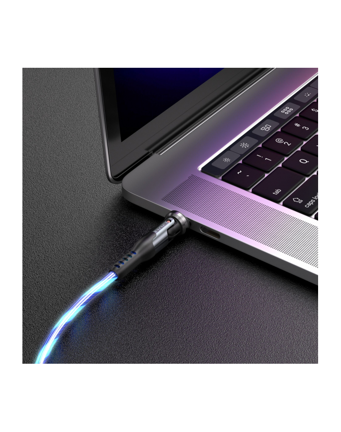STATIK PowerPivot Pro czerwonyating 2-in-1 USB-C Cable Blue Glow 2m główny