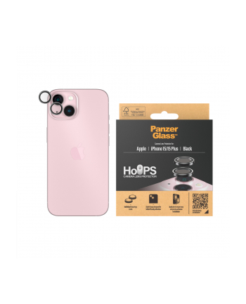 PanzerGlass Hoops Black Camera Lens Pczerwonyector iP 15 15 Plus