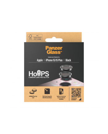 PanzerGlass Hoops Black Camera Lens Pczerwonyector iP 15 15 Plus