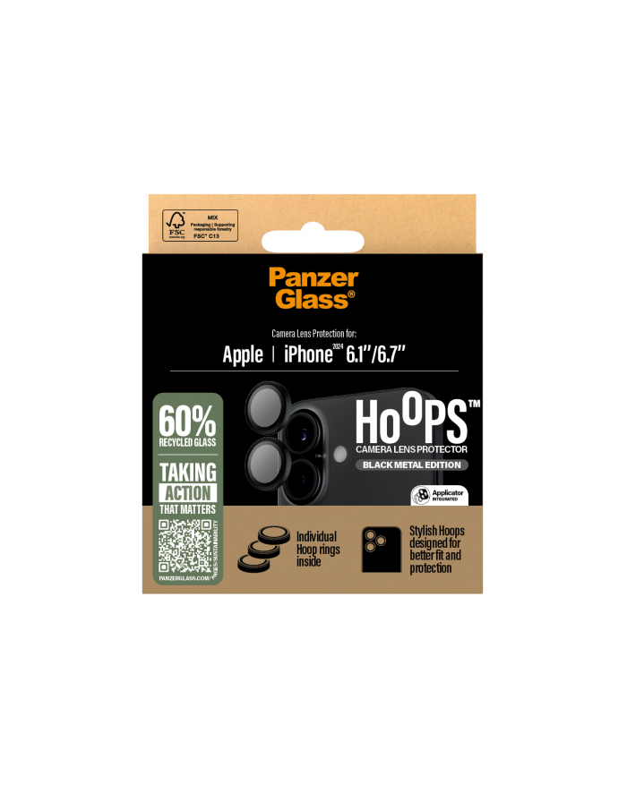 PanzerGlass Hoops Black Camera Lens Pczerwonyector iP 16 16 Plus główny