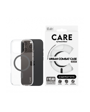 CARE by PanzerGlass Flagship Case Transp. BK MagSafe iP 16 P