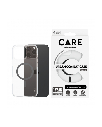 CARE by PanzerGlass Flagship Case Transp. BK MagSafe iP 16 P