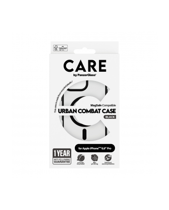 CARE by PanzerGlass Case Transp Black Frame MagSafe iP 16 Pro M