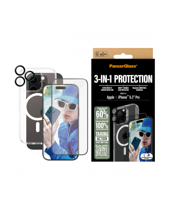PanzerGlass 3-in-1 Pczerwonyection Bundle iPhone 16 Pro
