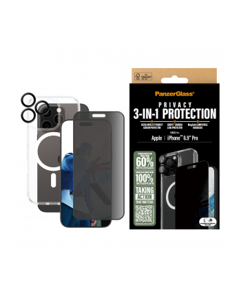 PanzerGlass 3-in-1 Privacy Pczerwonyection Bundle iP 16 Pro Max