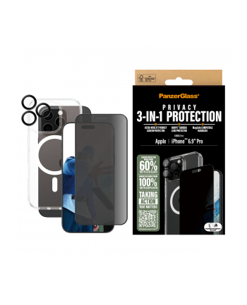 PanzerGlass 3-in-1 Privacy Pczerwonyection Bundle iP 16 Pro Max