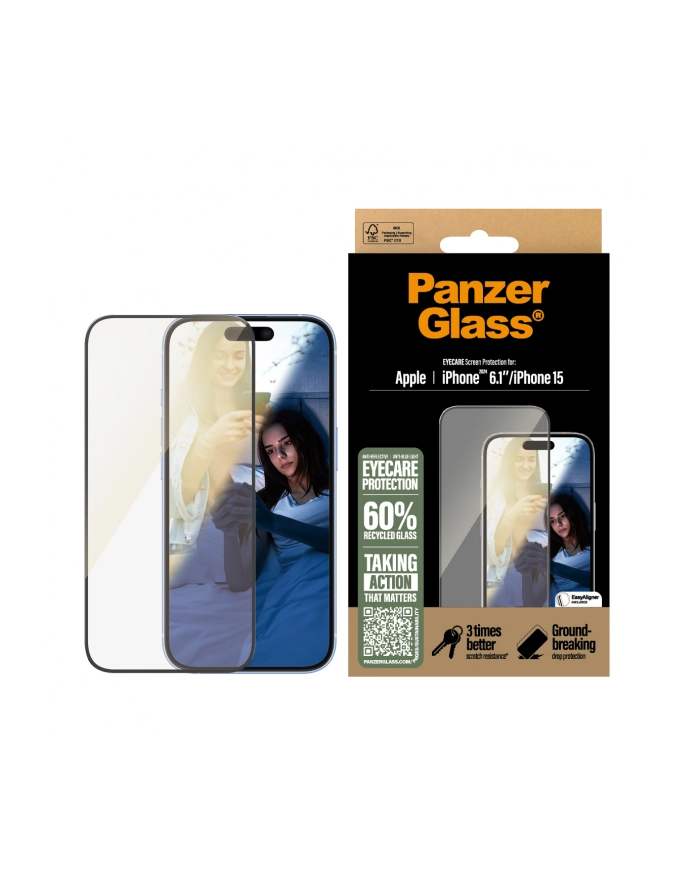 PanzerGlass EyeCare Screen Pczerwonyector iPhone 16 15 UWF główny