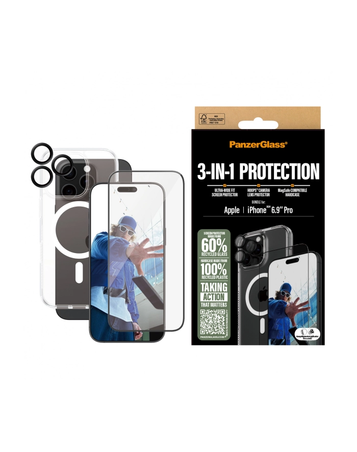 PanzerGlass 3-in-1 Pczerwonyection Bundle iPhone 16 Pro Max główny