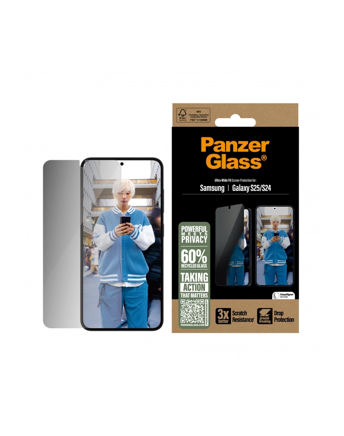 PanzerGlass Privacy Screen Pczerwonyector Samsung Galaxy S25 S24 główny