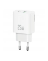 usams Ładowarka sieciowa 25W 1xUSB-A 1xUSB-A fast charging Biała - nr 1