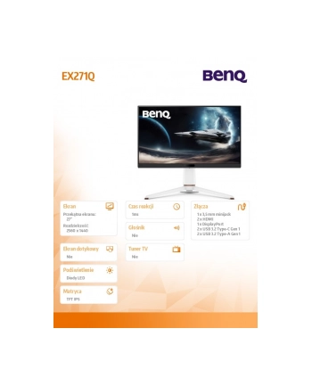 benq Monitor 27 '' EX271Q 2K IPS IPS/180Hz/2K/Gaming nr 1