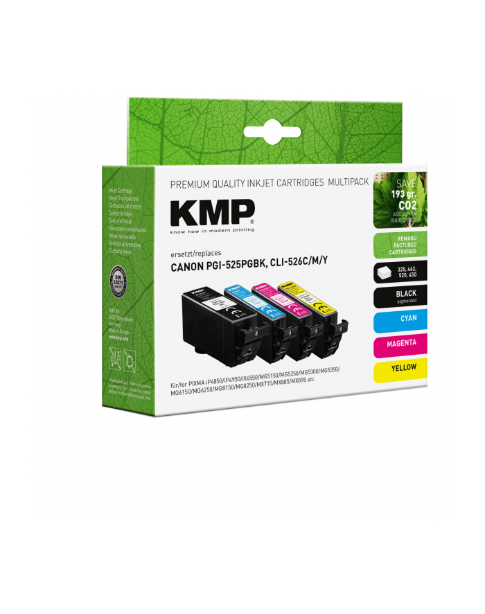 KMP Multipack ersetzt Canon PGI-525/CLI-526 C/M/Y główny