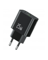 usams Ładowarka sieciowa 25W 1xUSB-C 1xUSB-A Fast Charging Czarna - nr 1