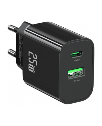 usams Ładowarka sieciowa 25W 1xUSB-C 1xUSB-A Fast Charging Czarna nr 2