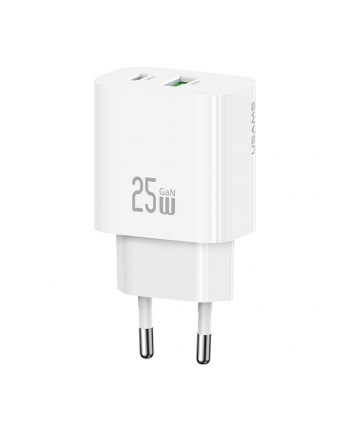 usams Ładowarka sieciowa 25W 1xUSB-A 1xUSB-A fast charging Biała nr 2