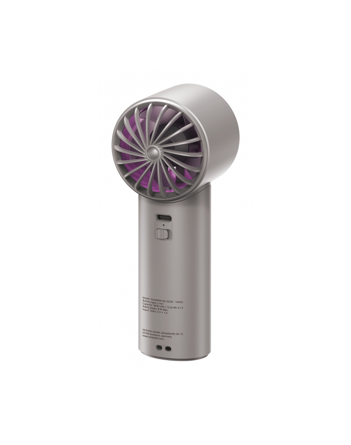 Verbatim Cool`n`Go Ice Touch Handheld Fan grey/purple   32342 główny