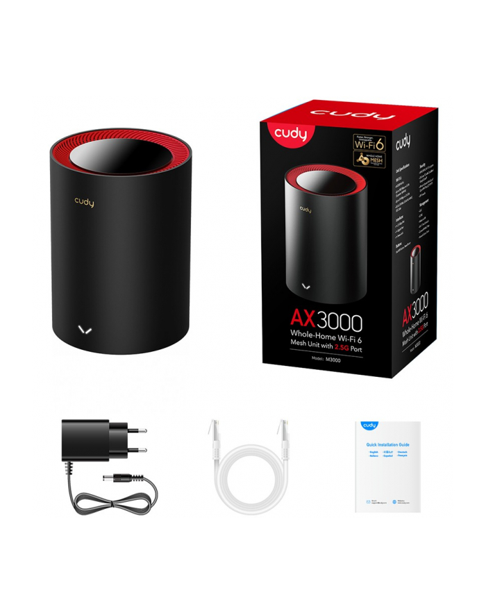 Mesh CUDY M3000(1-PACK)  | WiFi 6, 2,4GHz/5GHz, Multi-Gigabit główny