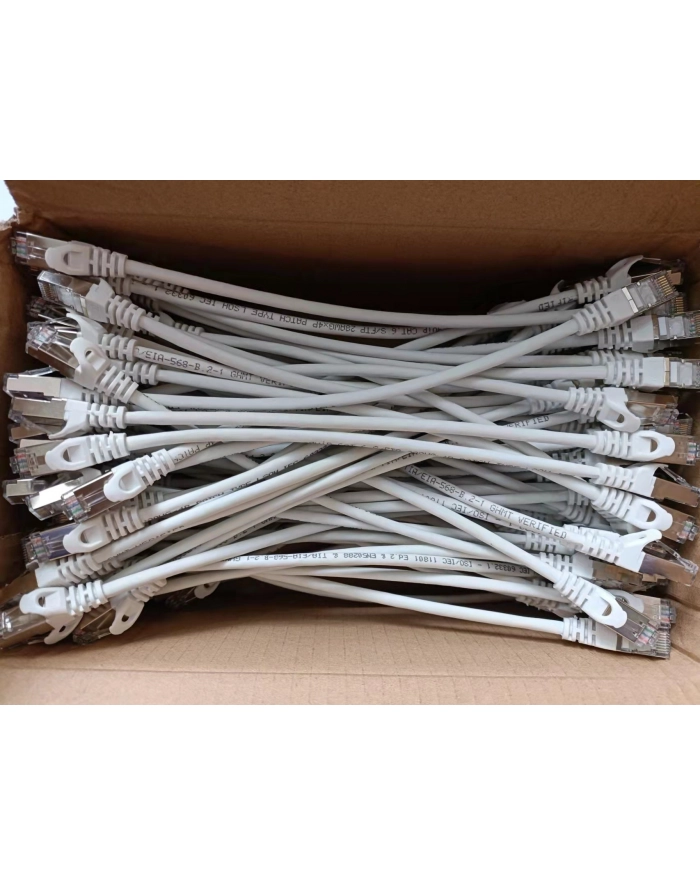 Equip Patch Cat6 100x/Box S/FTP 2xRJ45 0.25m biały LSZH (635513) główny