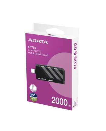 adata Dysk SSD External SC735 2TB U3.2C 1000/1000MB/s Grey nr 1