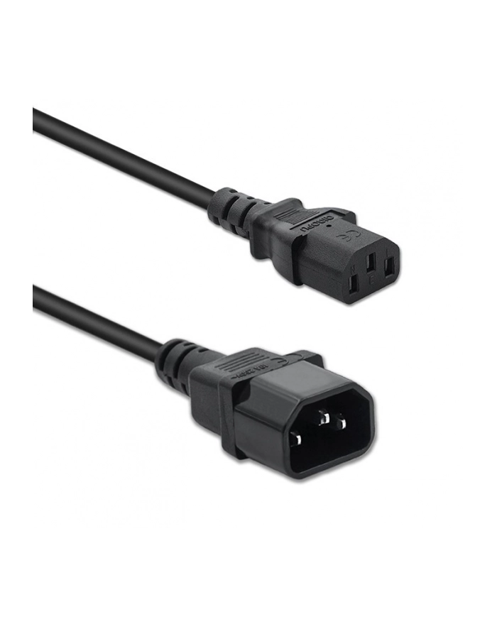 qoltec Kabel zasilający do UPS | IEC C13/C14 | 3x1.0mm2 | 1.5m główny