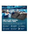 digitus Przedłużacz (extender) po skrętce kat.6 USB 2.0 do 150m, 4x USB-A do 480 Mbps, 1x RJ45 (Gigabit Ethernet) - zestaw (odbiornik/nadajnik) - nr 7