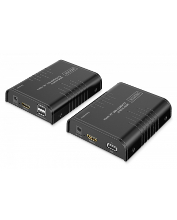 digitus Przedłużacz (extender) po skrętce kat.6 HDMI 4K/60Hz z KVM USB 2.0 przez IP 1G lub do 120m/200m, max. 253 odbiorniki, ekran dotykowy - zestaw