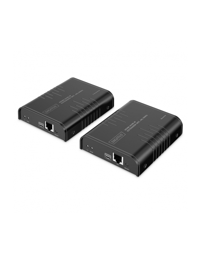 digitus Przedłużacz (extender) po skrętce kat.6 HDMI 4K/60Hz z KVM USB 2.0 przez IP 1G lub do 120m/200m, max. 253 odbiorniki, ekran dotykowy - zestaw główny