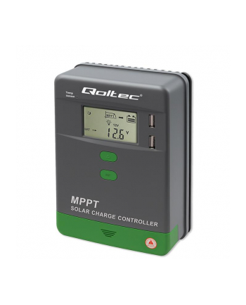 qoltec Solarny regulator ładowania MPPT z czujnikiem temperatury 10A |  12V/24V | LCD | 2xUSB | Bluetooth | APP | GEL | LiFePO4 nr 1