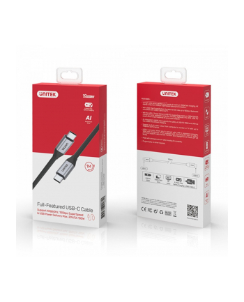unitek Kabel USB-C - USB-C PD, 10Gbps, 4K60Hz, 1m, M/M, C14082ABK nr 1