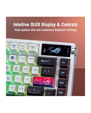 asus Klawiatura ROG Azoth X M704 BT/RF/USB-C/Aura/Czarno-Biała