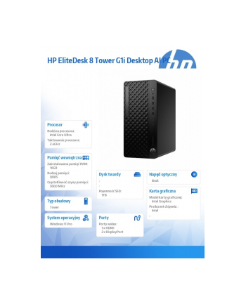 hp inc. Komputer EliteDesk 8 Tower G1i U7-265 1TB/16GB/W11P      A55S0ET nr 2