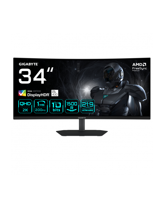 gigabyte Monitor 34 cale G34WQC2 WQHD 200Hz 2DP 2HDMI główny