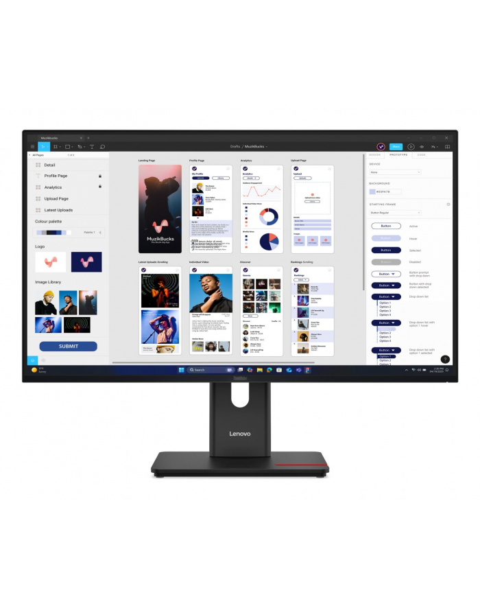 lenovo Monitor ThinkVision T32UD-40 31.5 cala 64B0GAT1EU główny