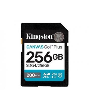 kingston Karta pamięci SD 256GB Canvas Go Plus 200/160 MB/s C10 U3 V30