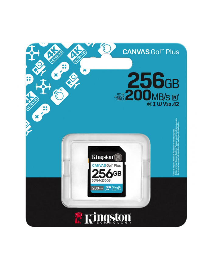 kingston Karta pamięci SD 256GB Canvas Go Plus 200/160 MB/s C10 U3 V30 główny