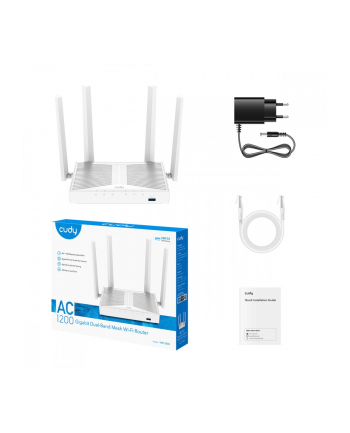 cudy Router WR1300S Mesh Gigabit WiFi AC1200 z USB, 5 x 10/100/1000Mbps RJ45, 4 x 5dB