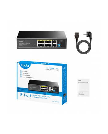 cudy Przełącznik GS1010P 8-Port Gigabit PoE+ Switch, 2 Gigabit Uplink   Ports 120W