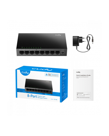 cudy Przełącznik GS108E Gigabit Light Managed Switch   8-Port Gigabit Light Managed Switch, 8 10/100/1000M RJ45 Ports, Desktop Metal Power S