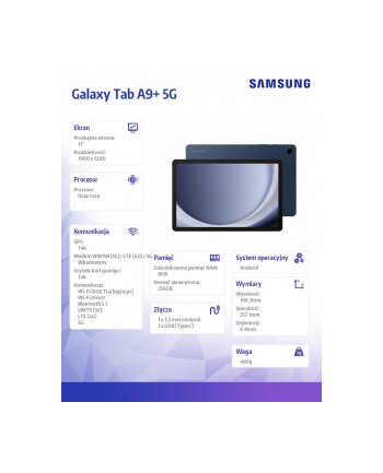 samsung Tablet Galaxy Tab A9+ Rework 11' 5G 8/256GB Granatowy nr 1