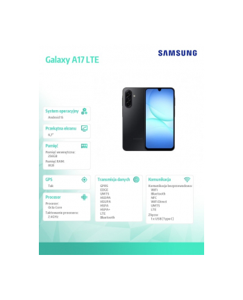 samsung Smartfon GALAXY A17 LTE 8/256GB Retail Czarny
