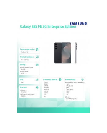 samsung Smartfon Galaxy S25 FE 5G 8/128GB Enterprise Edition czarny nr 1