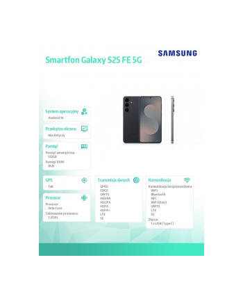 samsung Smartfon Galaxy S25 FE 5G 8/512GB Retail czarny