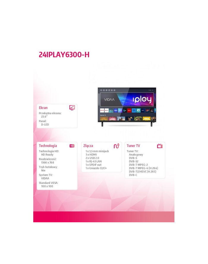 allview Telewizor LED 24 cale 24IPLAY6300-H główny