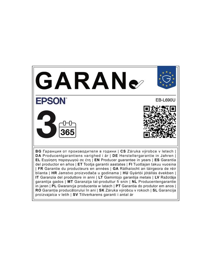 epson Projektor EB-L690U  LSR/WUXGA/6500L/5m:1/(W)LAN główny